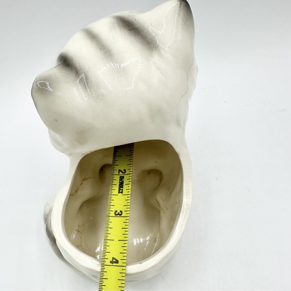 Vintage MCM Giftware Co White Cat Kitten Planter Nancy Pew Big Blue Eyes Japan - Picture 9 of 16